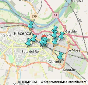 Mappa Via Ongina, 29122 Piacenza PC, Italia (1.10273)