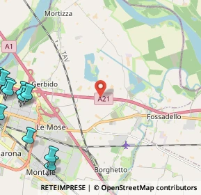 Mappa A21 Autostrada Torino Brescia, 29122 Roncaglia PC, Italia (3.6675)