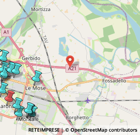 Mappa A21 Autostrada Torino Brescia, 29122 Roncaglia PC, Italia (3.8005)