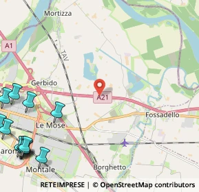 Mappa A21 Autostrada Torino Brescia, 29122 Roncaglia PC, Italia (4.047)