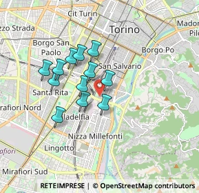 Mappa Via Cellini Benvenuto, 10125 Torino TO, Italia (1.35083)