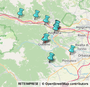 Mappa Via Guglielmino, 10094 Giaveno TO, Italia (6.17583)