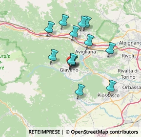 Mappa Via Guglielmino, 10094 Giaveno TO, Italia (5.94462)