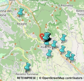 Mappa Via dei Colli, 10025 Pino Torinese TO, Italia (1.366)