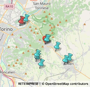 Mappa SR10, 10025 Pino torinese TO, Italia (3.60273)