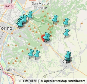 Mappa SR10, 10025 Pino torinese TO, Italia (4.3865)