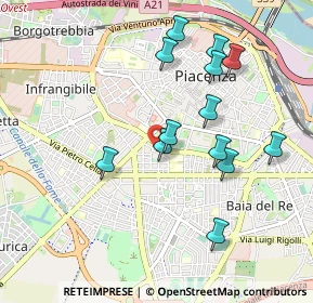 Mappa Via Aurelio Nicolodi, 29122 Piacenza PC, Italia (0.92385)