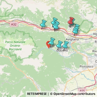 Mappa Via Montenero, 10050 Coazze TO, Italia (7.22273)