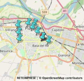 Mappa Piazzale Erfurt, 29122 Piacenza PC, Italia (1.22091)