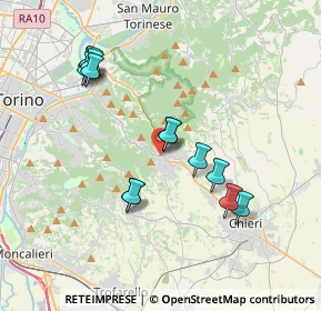 Mappa Via D. Folis, 10025 Pino Torinese TO, Italia (3.57615)