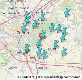 Mappa Via D. Folis, 10025 Pino Torinese TO, Italia (7.03333)