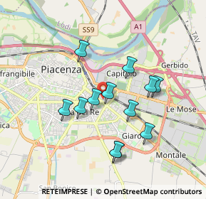 Mappa Via Luigi Pennazzi, 29122 Piacenza PC, Italia (1.565)