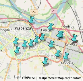 Mappa Via Francesco Stevani, 29122 Piacenza PC, Italia (1.99167)