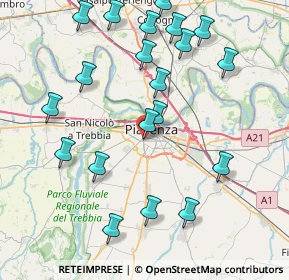 Mappa Via Giuseppe Poggi, 29122 Piacenza PC, Italia (9.132)