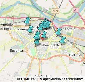 Mappa Via Carlo Maria Viganoni, 29122 Piacenza PC, Italia (1.05556)
