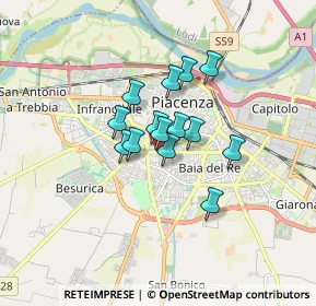 Mappa Via Francesco Durante, 29122 Piacenza PC, Italia (1.05571)