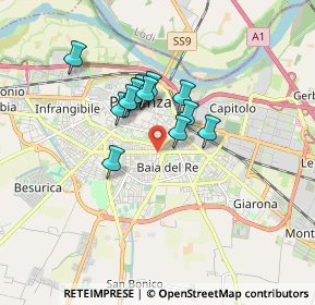 Mappa Via Pietro Salvatico, 29122 Piacenza PC, Italia (1.22462)