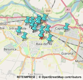 Mappa Via Pietro Salvatico, 29122 Piacenza PC, Italia (1.35938)