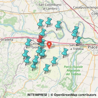 Mappa Via Agazzara n°, 29010 Sarmato PC, Italia (7.155)