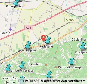 Mappa Via San Rocco, 27050 Redavalle PV, Italia (3.328)