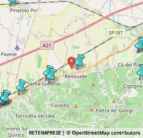 Mappa Via San Rocco, 27050 Redavalle PV, Italia (3.33462)