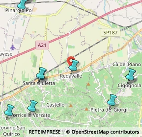 Mappa 27050 Redavalle PV, Italia (3.26308)