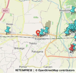 Mappa Via Roma Ovest, 35045 Ospedaletto Euganeo PD, Italia (3.318)
