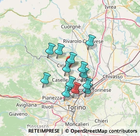 Mappa Via Gamberi, 10070 San Francesco Al Campo TO, Italia (9.95308)