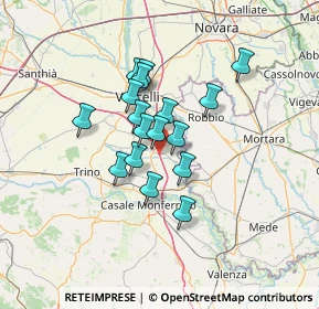 Mappa A26 Genova - Gravellona, 13010 Casale Monferrato AL, Italia (9.75765)