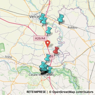 Mappa A26 - Autostrada dei Trafori, 13010 Casale Monferrato AL, Italia (8.895)