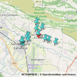 Mappa Via Parrocchia, 10070 San Francesco Al Campo TO, Italia (1.36769)