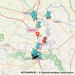 Mappa A26 - Autostrada dei Trafori, 13010 Villanova Monferrato AL, Italia (8.8875)