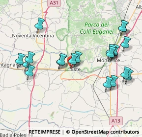 Mappa Via P. Tono, 35042 Este PD, Italia (8.701)