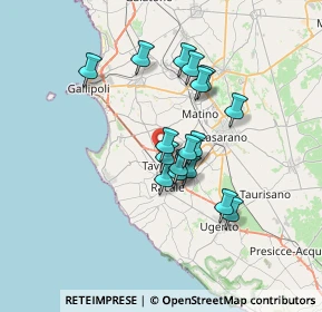 Mappa Taviano, 73057 Taviano LE, Italia (5.94294)
