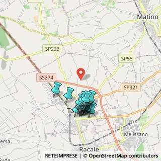 Mappa Via del Mercato Floricolo, 73057 Taviano LE, Italia (1.8975)