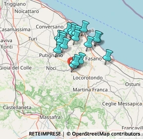 Mappa 70011 Alberobello BA, Italia (11.10556)