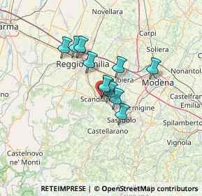 Mappa Via F.lli Rosselli, 42019 Scandiano RE, Italia (8.87545)