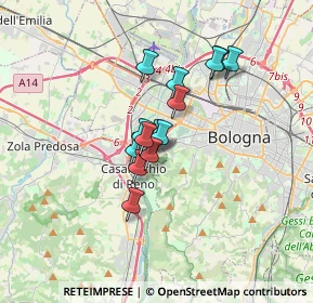 Mappa Via Domenico Zampieri, 40033 Casalecchio di Reno BO, Italia (2.33571)