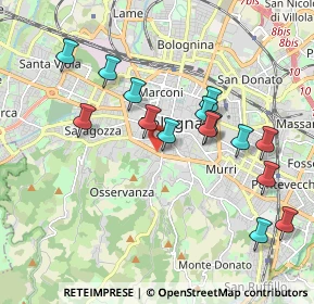 Mappa Mura di Porta D'Azeglio, 40136 Bologna BO, Italia (1.92133)