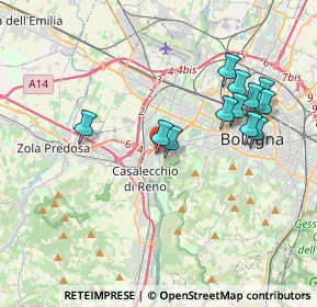 Mappa Via della Badia, 40033 Casalecchio di Reno BO, Italia (3.73167)