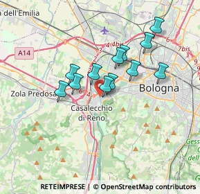 Mappa Via della Badia, 40033 Casalecchio di Reno BO, Italia (2.7975)