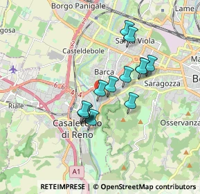 Mappa Via Dei Canonici Renani, 40033 Casalecchio di Reno BO, Italia (1.36857)