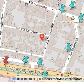 Mappa Via Mirasole, 40124 Bologna BO, Italia (0.1225)