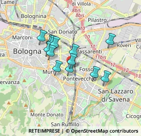 Mappa Via Maurizio Padoa, 40138 Bologna BO, Italia (1.35286)