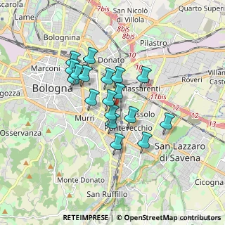 Mappa Via Mazzini, 40139 Bologna BO, Italia (1.35222)