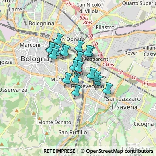 Mappa Via Giuseppe Mazzini, 40139 Bologna BO, Italia (1.2135)