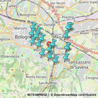 Mappa Via Achillini, 40137 Bologna BO, Italia (1.43611)