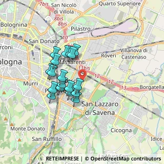 Mappa Via Carlo Marx, 40139 Bologna BO, Italia (1.44167)