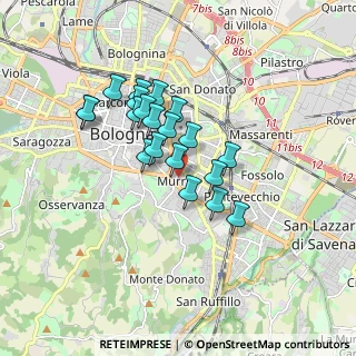 Mappa Viale Oriani Alfredo, 40137 Bologna BO, Italia (1.3905)