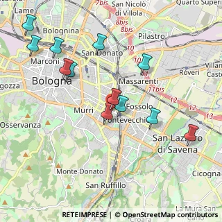 Mappa Via Carlo Sigonio, 40137 Bologna BO, Italia (2.14083)